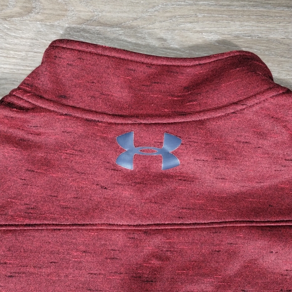 Under Armour Red Quarter-Zip Pullover Men XL Relaxed Casual Fall Winter Fashion - Picture 5 of 6